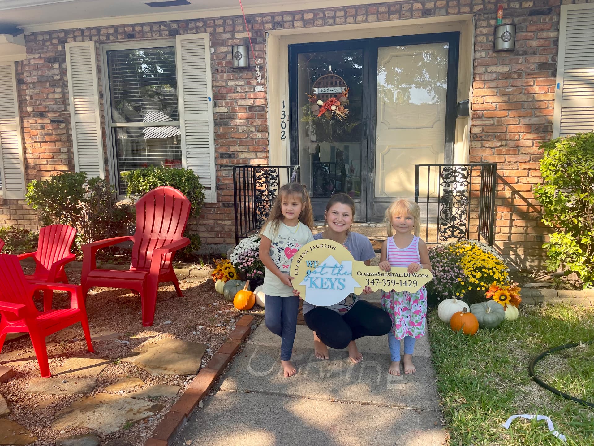 Home keys celebration outside a North Texas home
