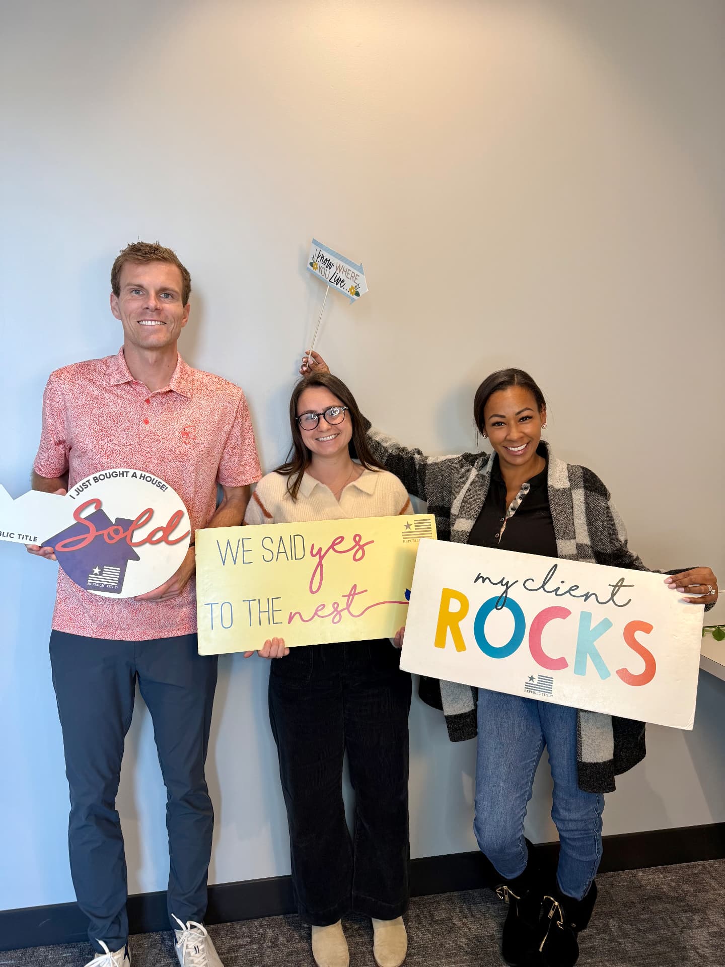 Clients celebrating a completed home purchase